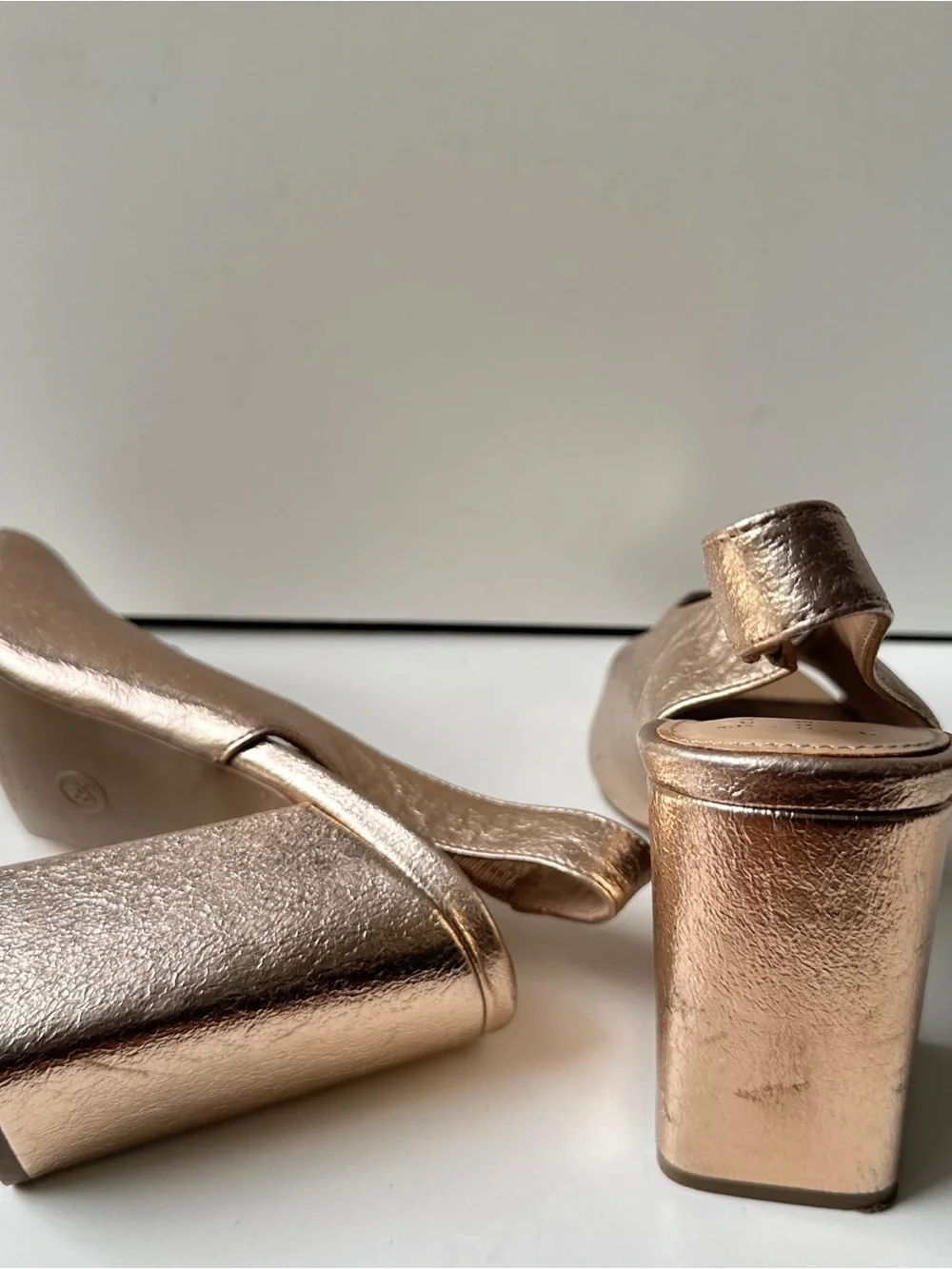A New Day Women's Metallic Gold Slingback Block Heels — Size 8